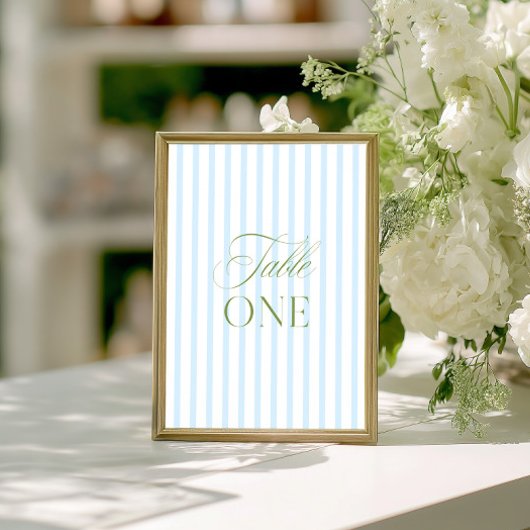 Numéro de table de mariage élégant vert sauge et b