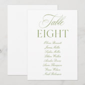 Numéro de table de mariage élégant vert sauge et b (Devant / Derrière)