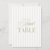 Numéro de table de mariage élégant vert sauge et b (Devant)