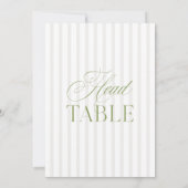 Numéro de table de mariage élégant vert sauge et b (Dos)
