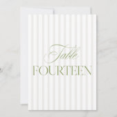 Numéro de table de mariage élégant vert sauge et b (Devant)