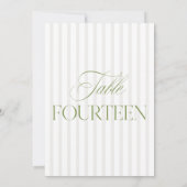 Numéro de table de mariage élégant vert sauge et b (Dos)