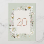 Numéro de table de mariage élégant vert sauge – Vr (Devant)