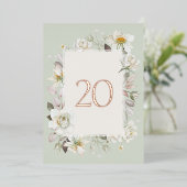 Numéro de table de mariage élégant vert sauge – Vr (Debout devant)
