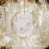 Numéro de table de mariage élégant vintage sépia