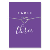 Numéro de table de mariage élégant violet (Dos)