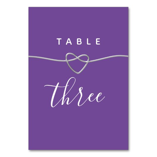 Numéro de table de mariage élégant violet (Par défaut)