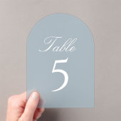 Numéro de table de mariage en acrylique bleu clair (In situ (ordinateur de poche))