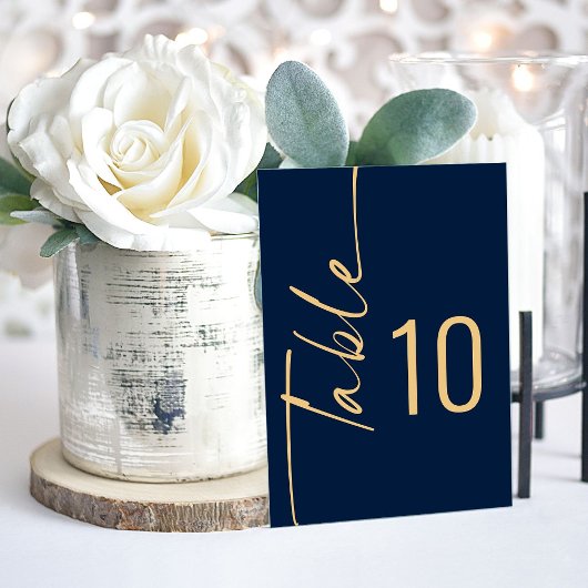 Numéro de table de mariage en acrylique bleu marin