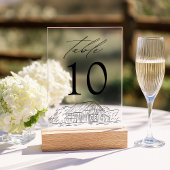 Numéro de table de mariage en acrylique grange rus
