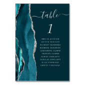 Numéro de table de mariage en agate bleu sarcelle (Par défaut)
