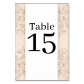 Numéro de table de mariage en art botanique rose p (Dos)