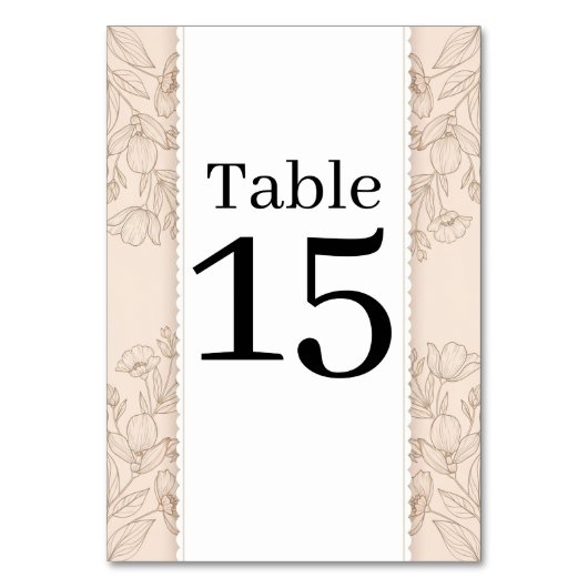 Numéro de table de mariage en art botanique rose p (Par défaut)