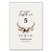 Numéro de table de mariage en bois de cerf rustiqu (Dos)