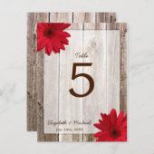 Numéro de table de mariage en bois de grange rusti (Devant / Derrière)