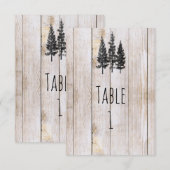 Numéro de table de mariage en bois de pins rustiqu (Devant / Derrière)