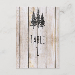 Numéro de table de mariage en bois de pins rustiqu