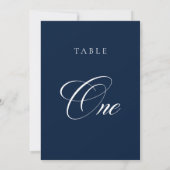 Numéro de table de mariage en calligraphie bleue c (Dos)