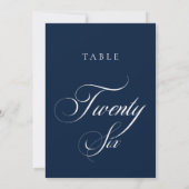 Numéro de table de mariage en calligraphie bleue c (Dos)