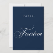 Numéro de table de mariage en calligraphie bleue c (Dos)