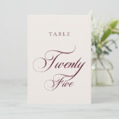 Numéro de table de mariage en calligraphie bourgui (Debout devant)