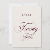 Numéro de table de mariage en calligraphie bourgui (Dos)