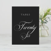 Numéro de table de mariage en calligraphie noire c (Debout devant)