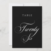 Numéro de table de mariage en calligraphie noire c (Dos)
