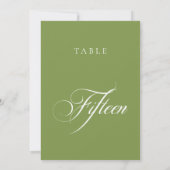 Numéro de table de mariage en calligraphie verte c (Dos)