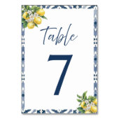 Numéro de table de mariage en carrelage bleu citro (Par défaut)