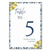 Numéro de table de mariage en carrelage bleu citro (Par défaut)