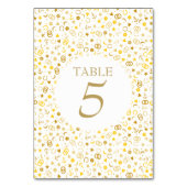 Numéro de table de mariage en confettis dorés (Dos)
