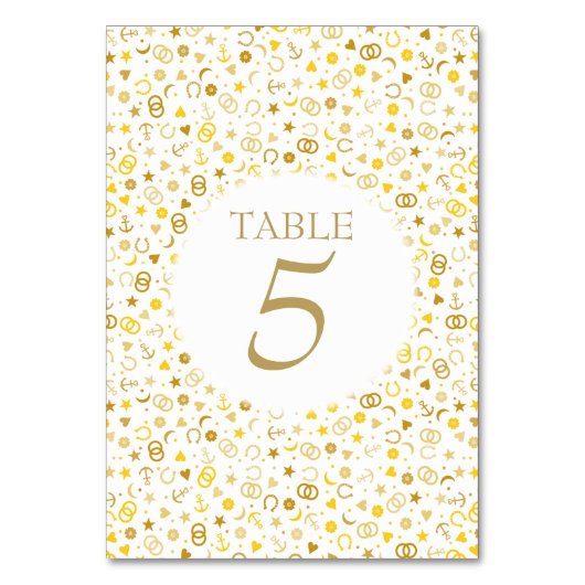 Numéro de table de mariage en confettis dorés (Par défaut)