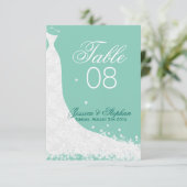 Numéro de table de mariage en dentelle blanche élé (Debout devant)