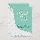 Numéro de table de mariage en dentelle blanche élé (Devant / Derrière)