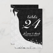 Numéro de table de mariage en dentelle blanche élé (Devant / Derrière)