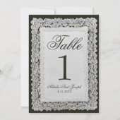 Numéro de table de mariage en dentelle noir et bla (Dos)