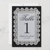 Numéro de table de mariage en dentelle noir et bla (Dos)