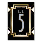 Numéro de table de mariage en diamant Art Déco Gla (Dos)