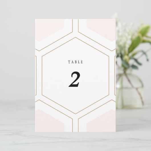 Numéro de table de mariage en diamant géométrique (Debout devant)