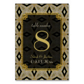 Numéro de table de mariage en diamant noir or Art  (Dos)