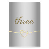 Numéro de table de mariage en écriture argent or (Dos)