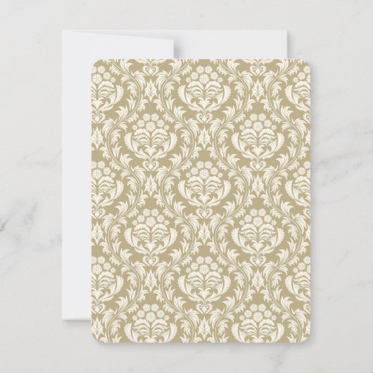 Numéro de table de mariage en écriture dorée crème (Dos)