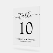 Numéro de table de mariage en écriture élégante (Angle)