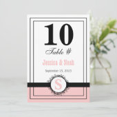 Numéro de table de mariage en floral damassé vinta (Debout devant)