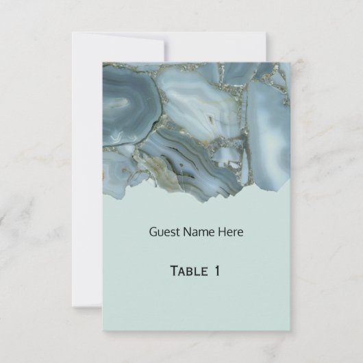 Numéro de table de mariage en marbre chic (Devant)