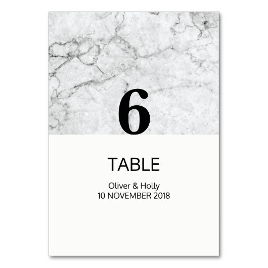 Numéro de table de mariage en marbre moderne (Par défaut)