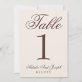 Numéro de table de mariage en marron chocolat arge (Dos)