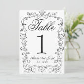 Numéro de table de mariage en noir et blanc à l'an (Debout devant)