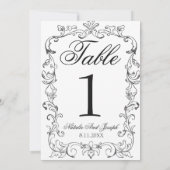 Numéro de table de mariage en noir et blanc à l'an (Dos)